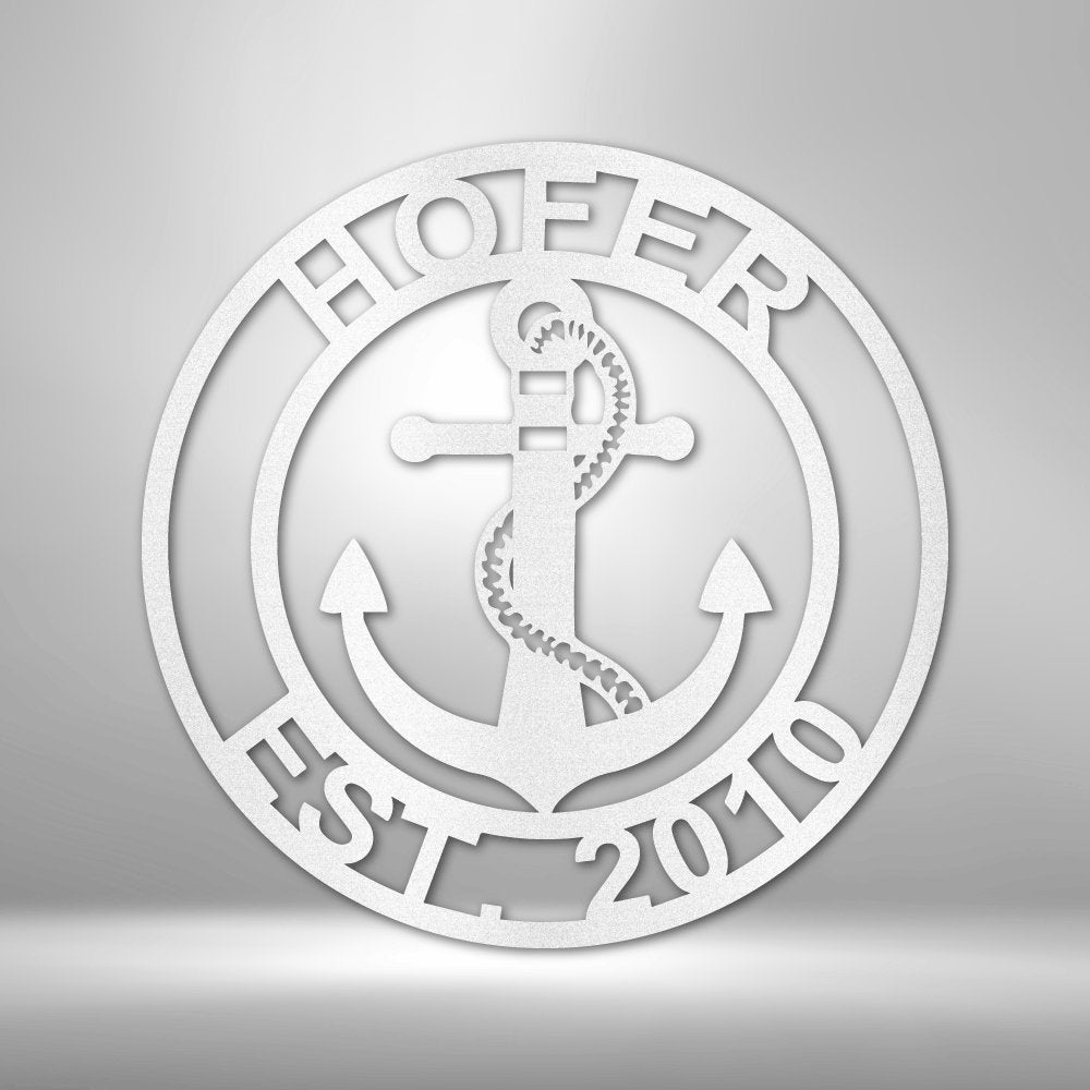 Anchor Family Name - Steel Sign - oneofakindcreatives