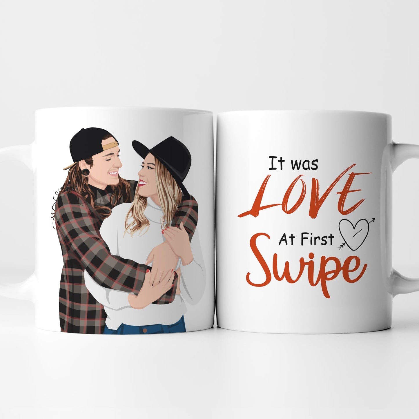 Love At First Swipe Mug Personalized - oneofakindcreatives
