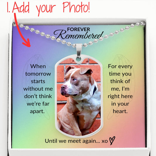 [ALMOST SOLD OUT] Rainbow Bridge Memorial Pet Dog Tag Necklace - oneofakindcreatives