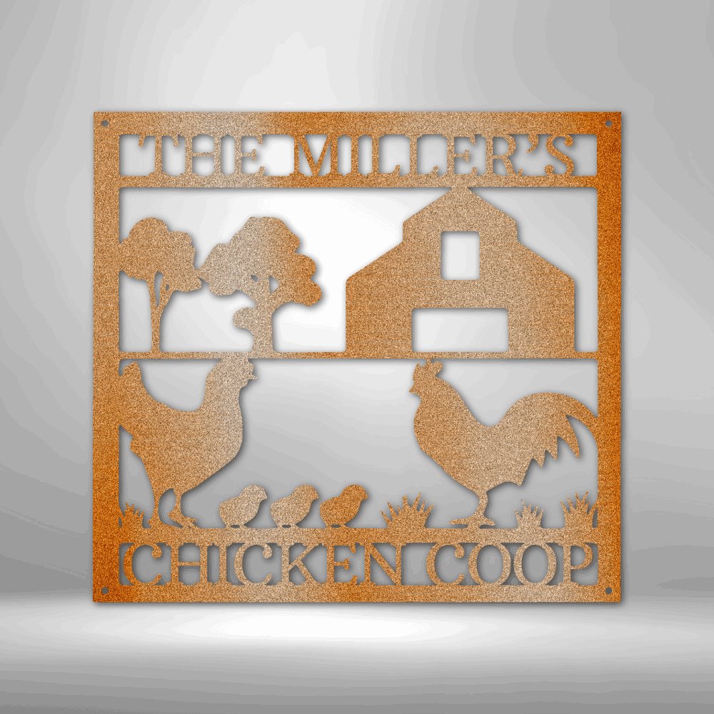 Chicken Coop Monogram - Steel Sign - oneofakindcreatives