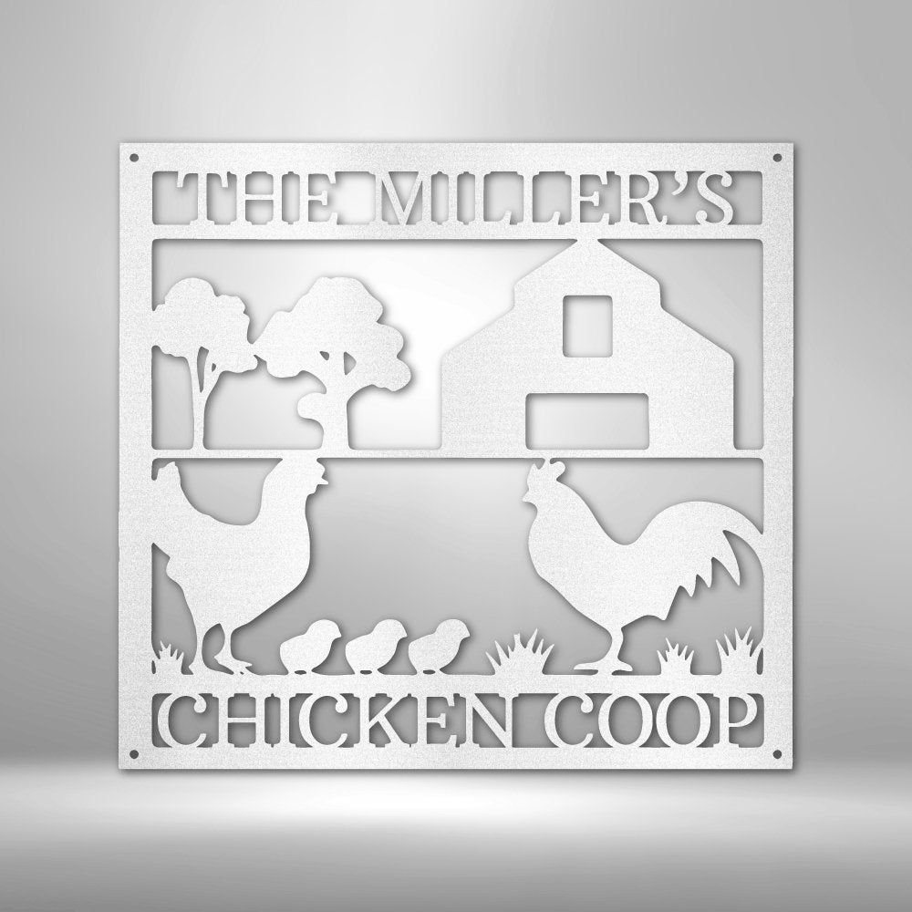 Chicken Coop Monogram - Steel Sign - oneofakindcreatives