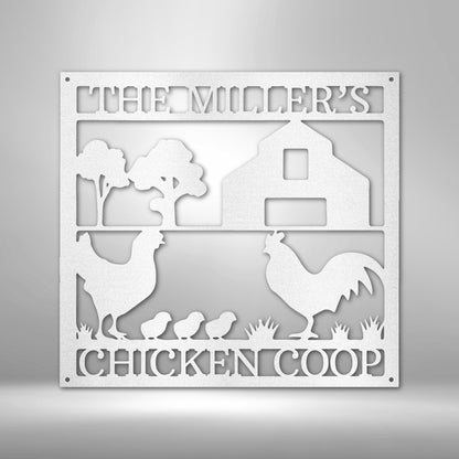 Chicken Coop Monogram - Steel Sign - oneofakindcreatives