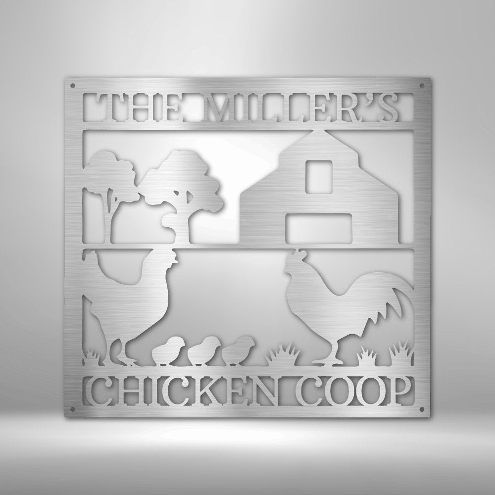 Chicken Coop Monogram - Steel Sign - oneofakindcreatives