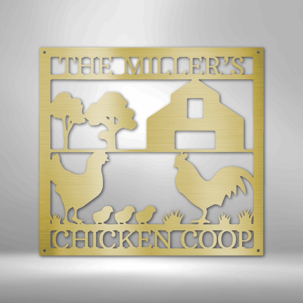 Chicken Coop Monogram - Steel Sign - oneofakindcreatives