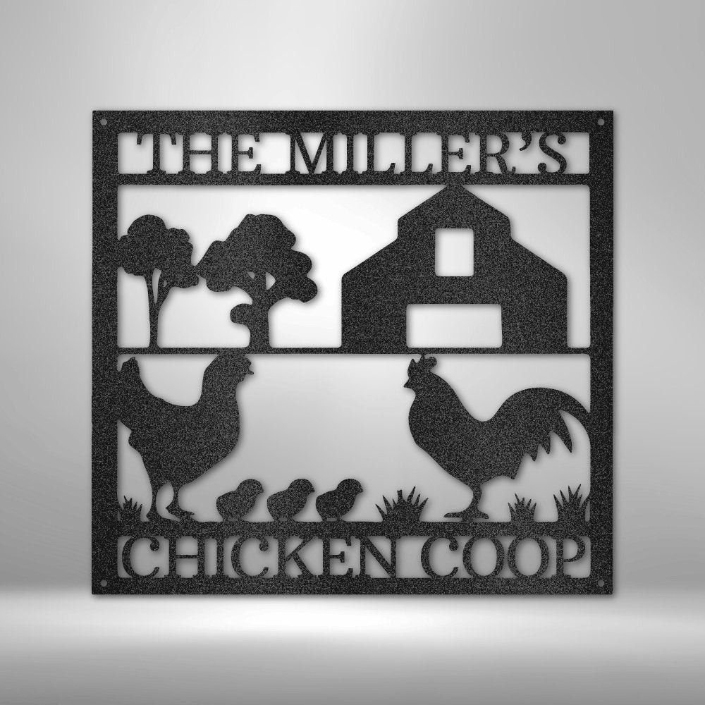 Chicken Coop Monogram - Steel Sign - oneofakindcreatives