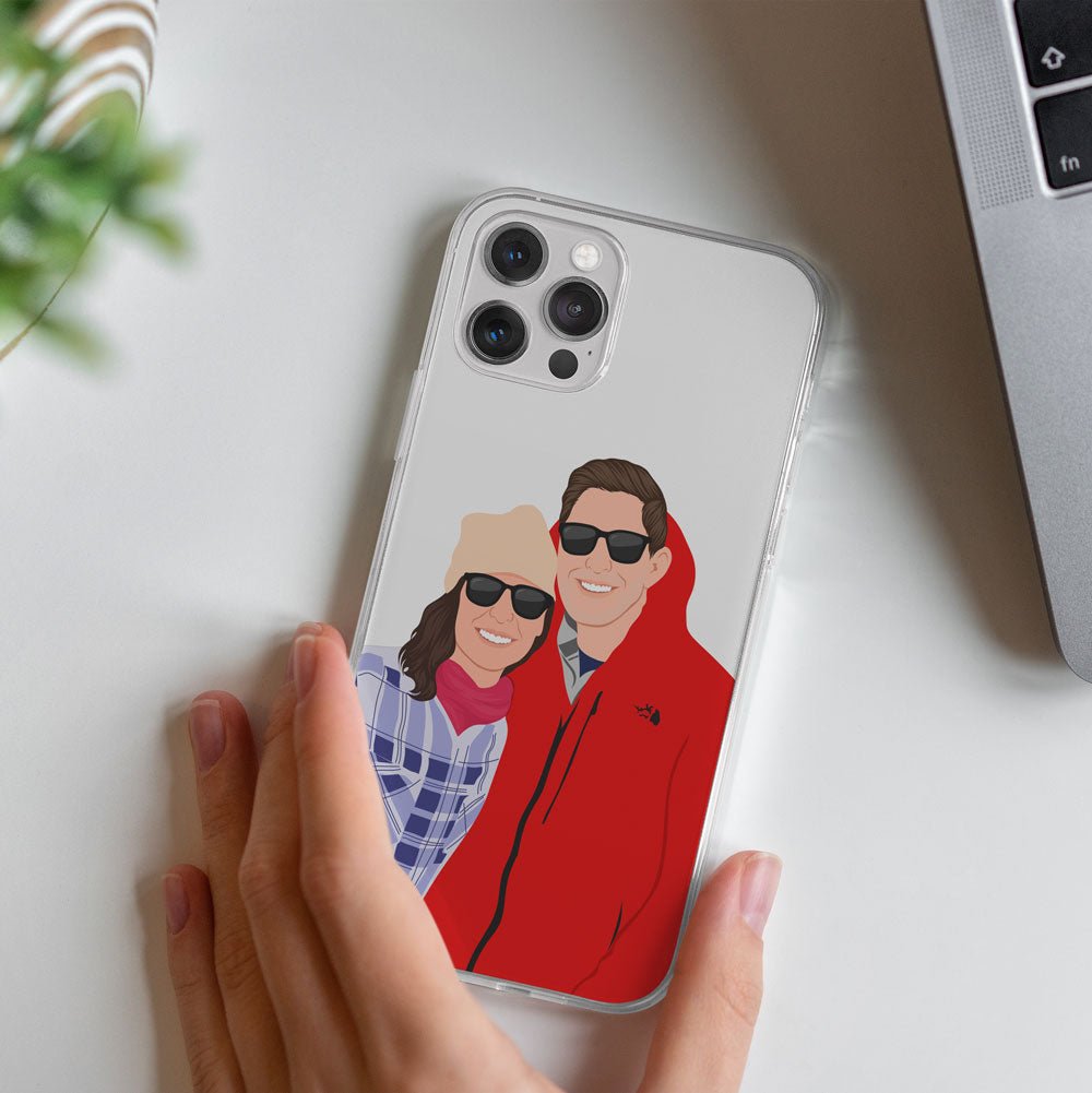 Couples Drawing Clear Phone Case - oneofakindcreatives