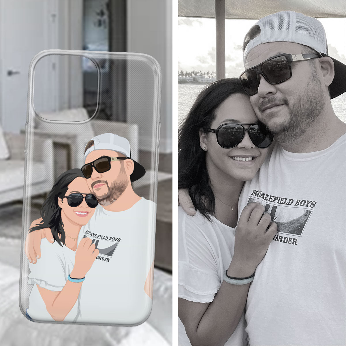 Couples Drawing Clear Phone Case - oneofakindcreatives