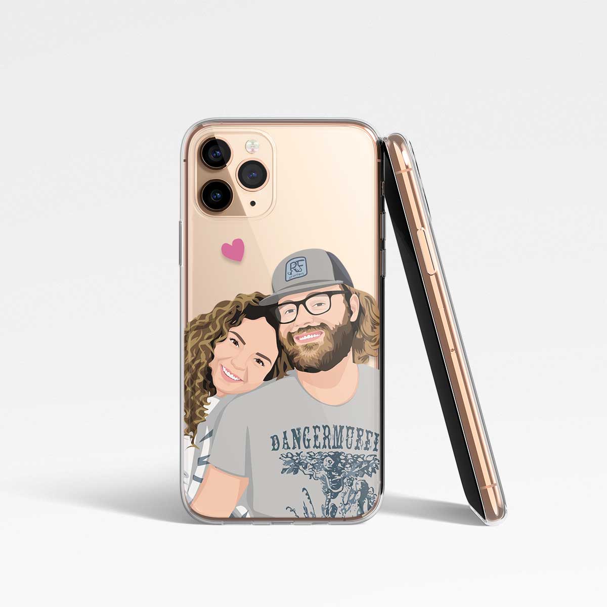 Couples Drawing Clear Phone Case - oneofakindcreatives