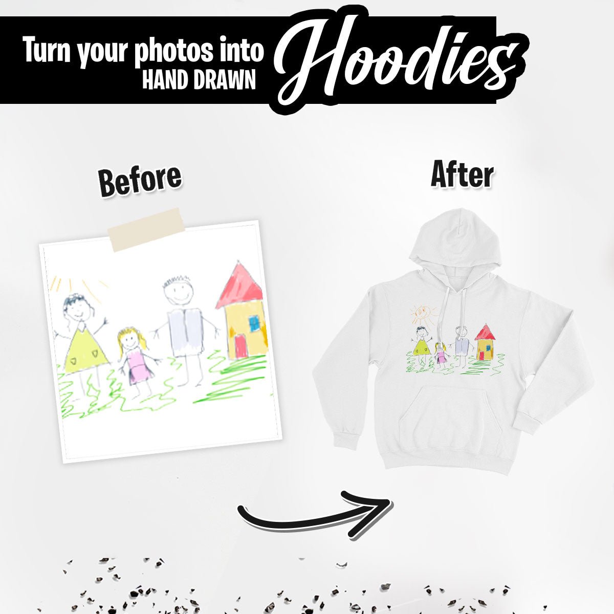 Custom Child Drawing Hoodie - oneofakindcreatives