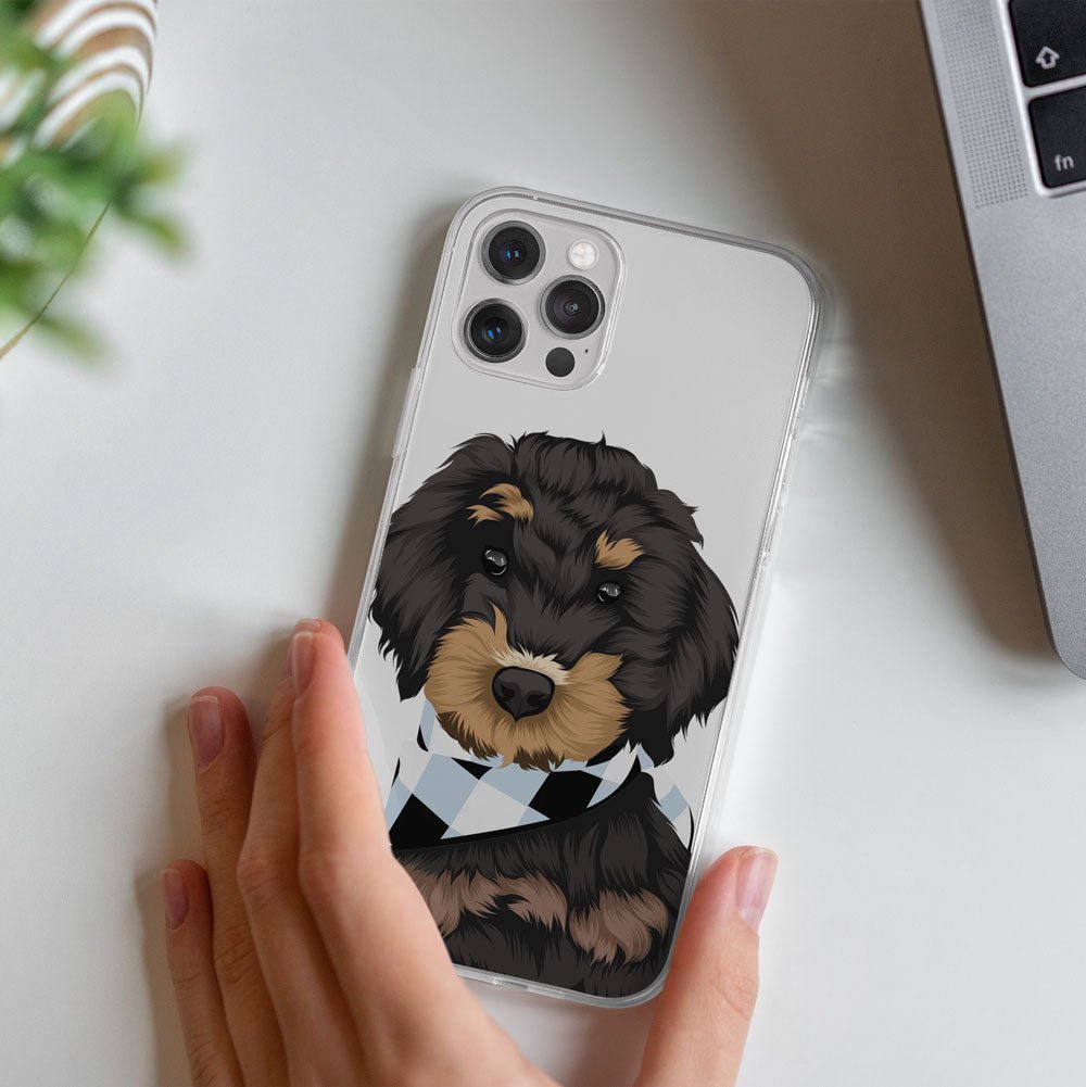 Custom Dog Drawing Clear Case - oneofakindcreatives