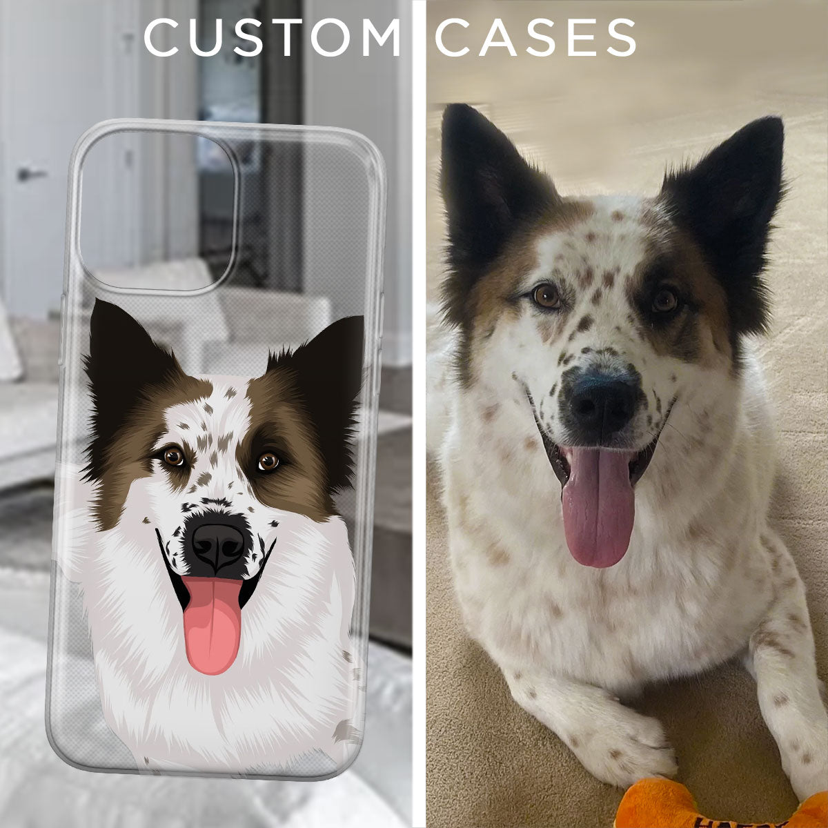 Custom Dog Drawing Clear Case - oneofakindcreatives