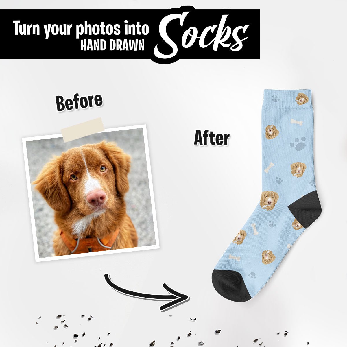 Custom Dog Face Socks - oneofakindcreatives