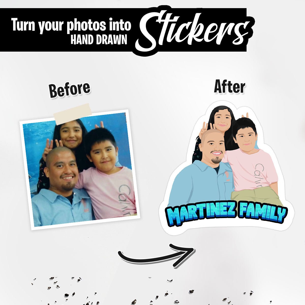 Custom Family Photo Stickers - oneofakindcreatives