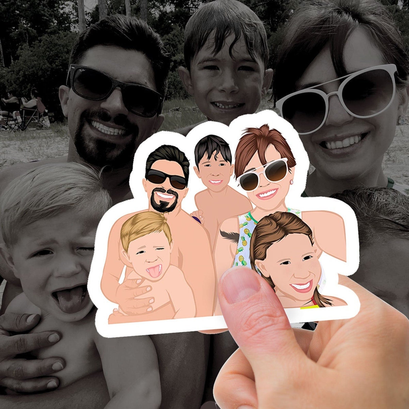 Custom Family Photo Stickers - oneofakindcreatives