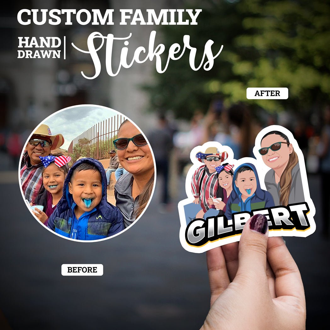 Custom Family Photo Stickers - oneofakindcreatives