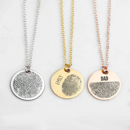 Custom Fingerprint Pendant Necklace - oneofakindcreatives