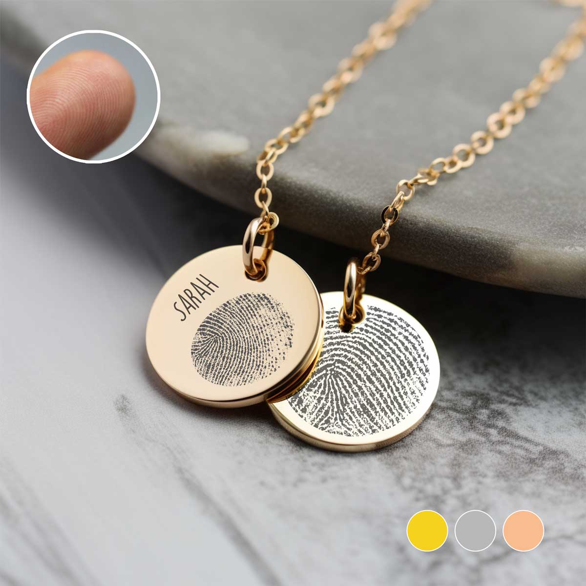 Custom Fingerprint Pendant Necklace - oneofakindcreatives