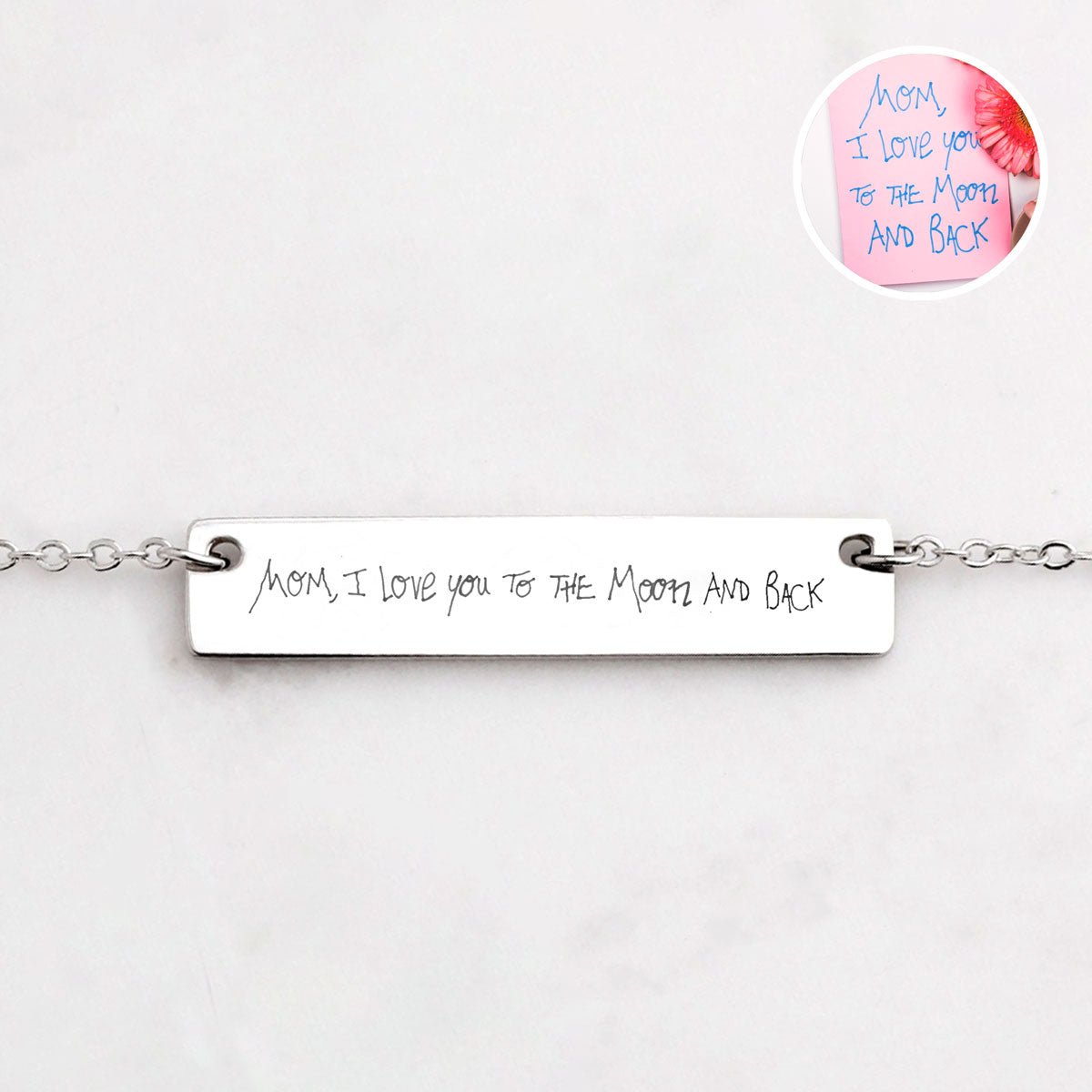 Custom Handwriting Bar Necklace - oneofakindcreatives