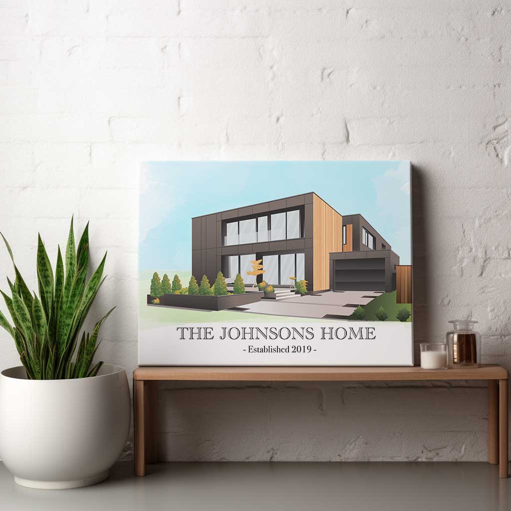 Custom Home Portrait Canvas - oneofakindcreatives