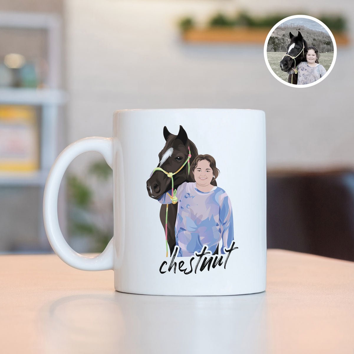 Custom Horse Drawing Mug - oneofakindcreatives