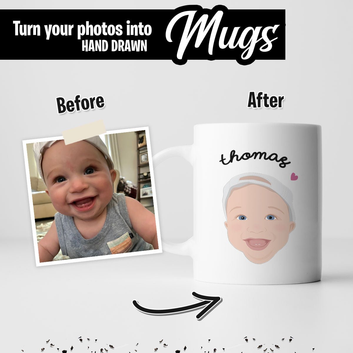 Custom Mug with Kids Face - oneofakindcreatives