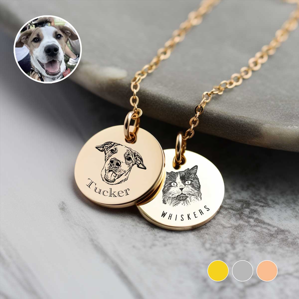 Custom Pet Portrait Necklace - oneofakindcreatives