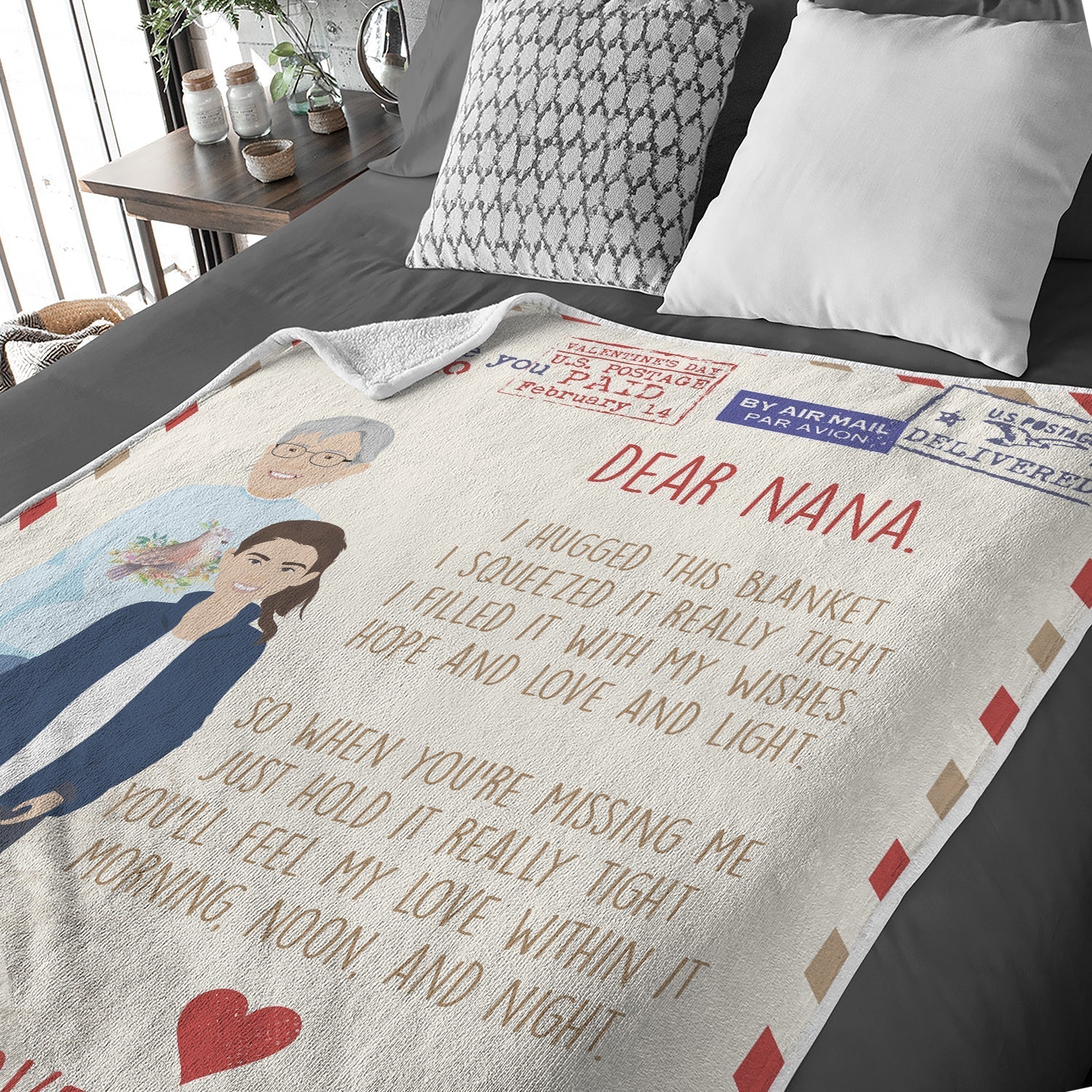 Dear Nana Personalized Letter Blanket - oneofakindcreatives