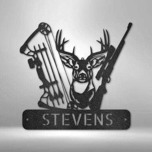 Deer Hunter Monogram - Steel Sign - oneofakindcreatives