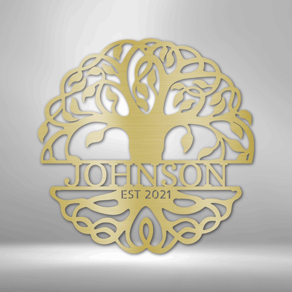 Fancy Tree of Life Monogram - Steel Sign - oneofakindcreatives