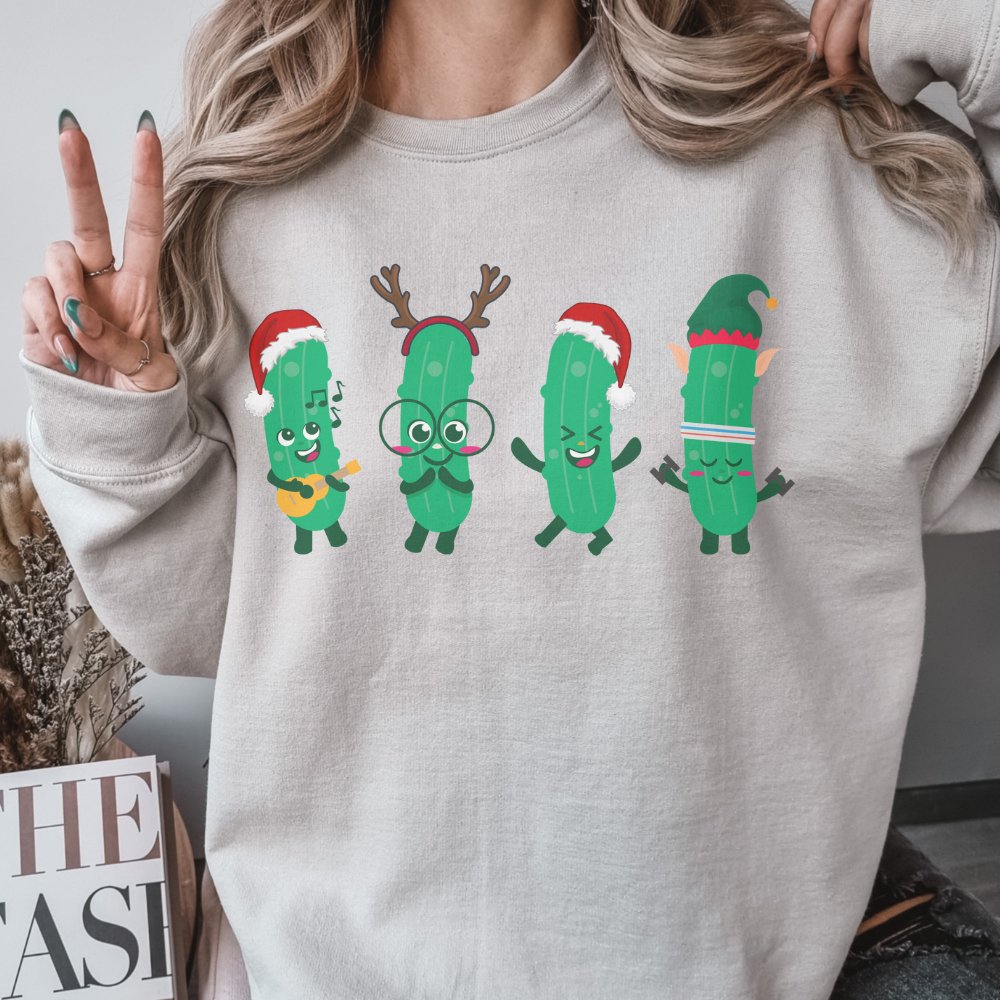 Happy Pickle Christmas Sweatshirt | Funny Christmas Sweatshirt - oneofakindcreatives