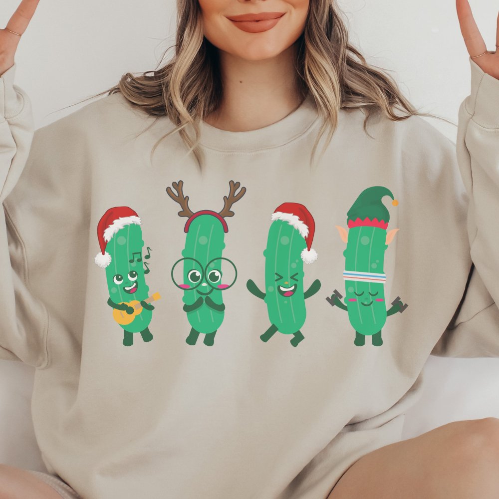 Happy Pickle Christmas Sweatshirt | Funny Christmas Sweatshirt - oneofakindcreatives