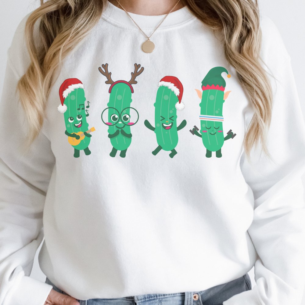 Happy Pickle Christmas Sweatshirt | Funny Christmas Sweatshirt - oneofakindcreatives