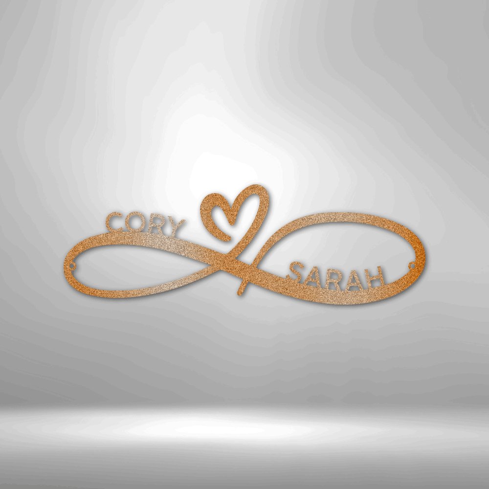 Infinity Couples Monogram - Steel Sign - oneofakindcreatives