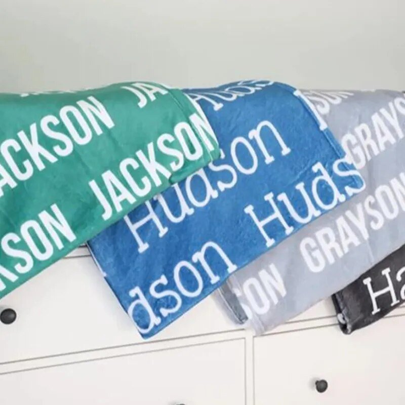 🎁 LAUNCH SALE 50% OFF 🎁 Personalized Fleece Name Blanket - oneofakindcreatives