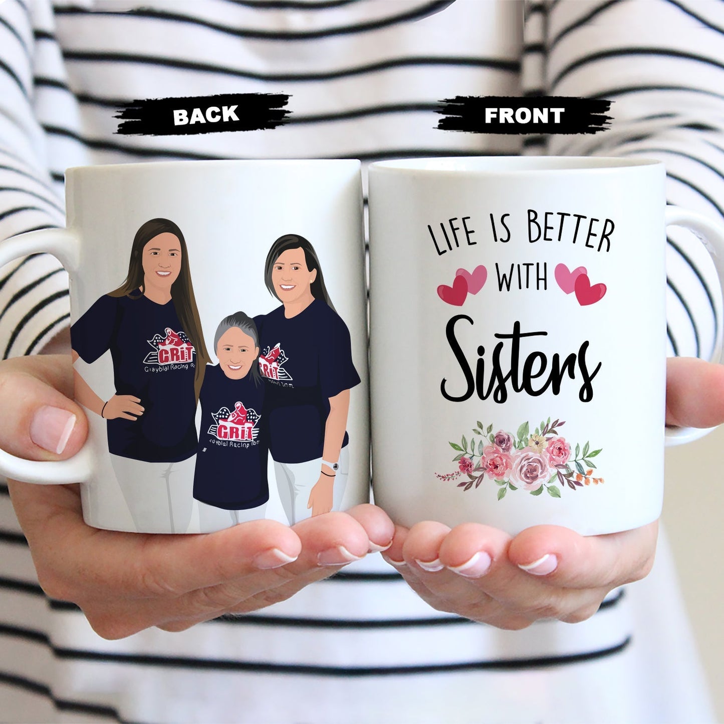 Life is Better with Sisters Mug Personalized - oneofakindcreatives