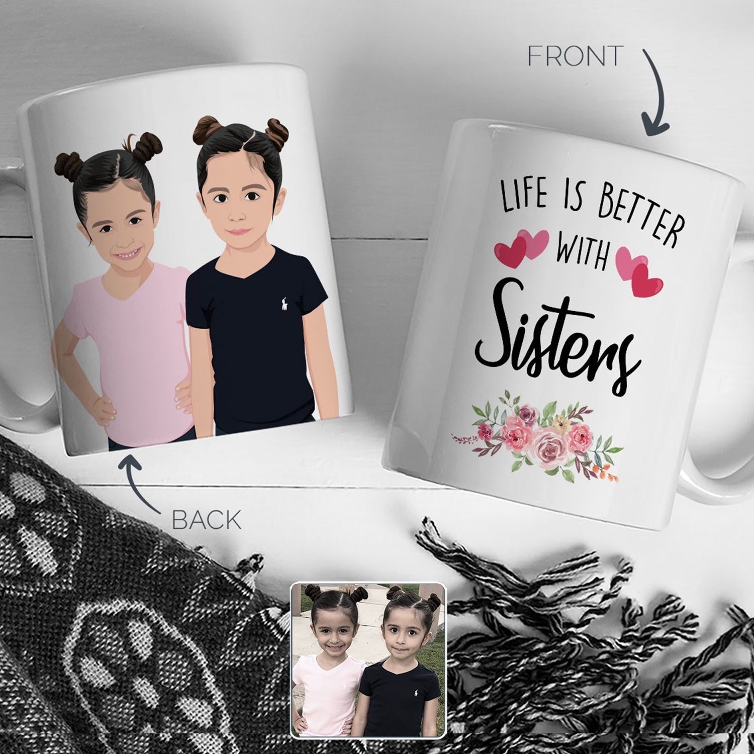 Life is Better with Sisters Mug Personalized - oneofakindcreatives