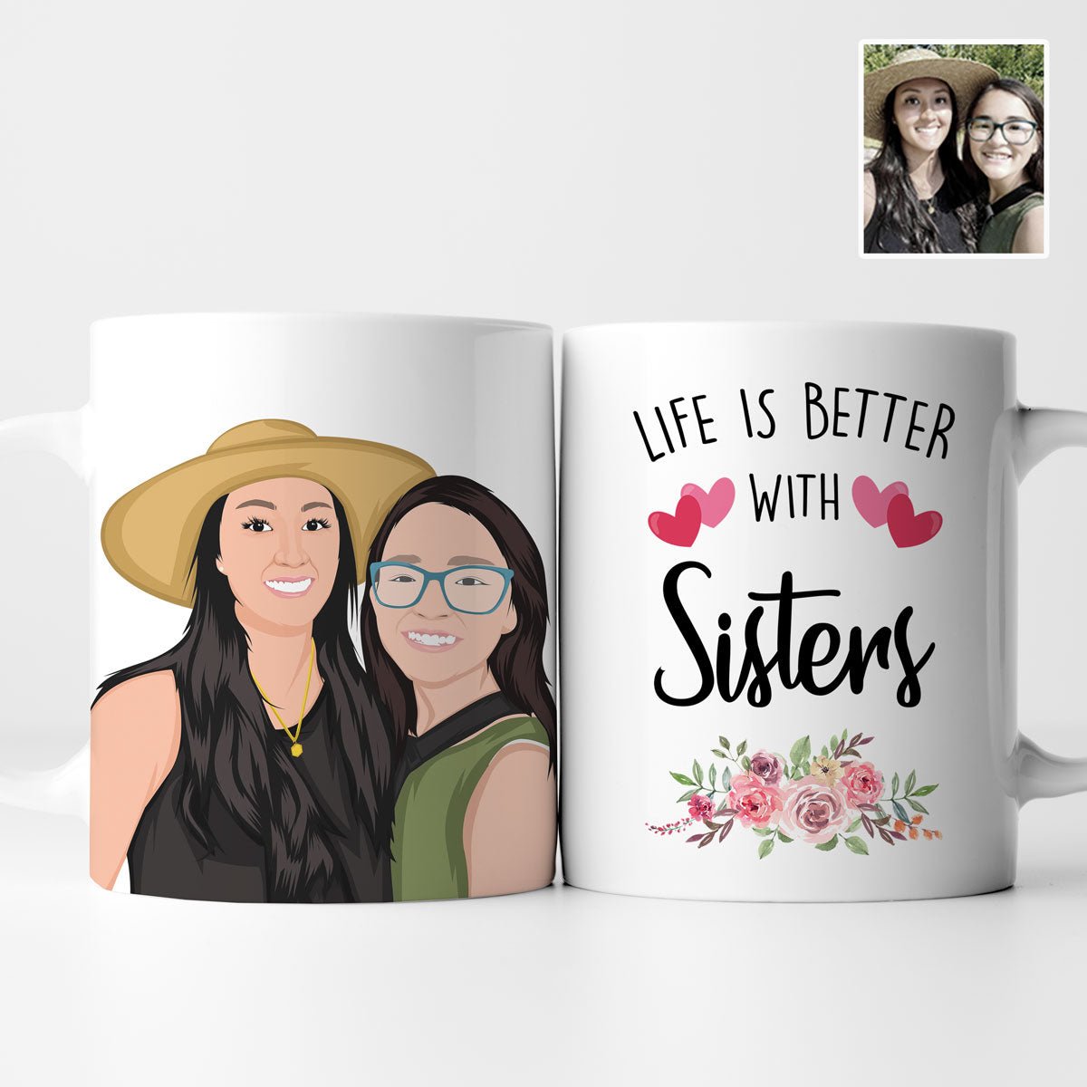 Life is Better with Sisters Mug Personalized - oneofakindcreatives