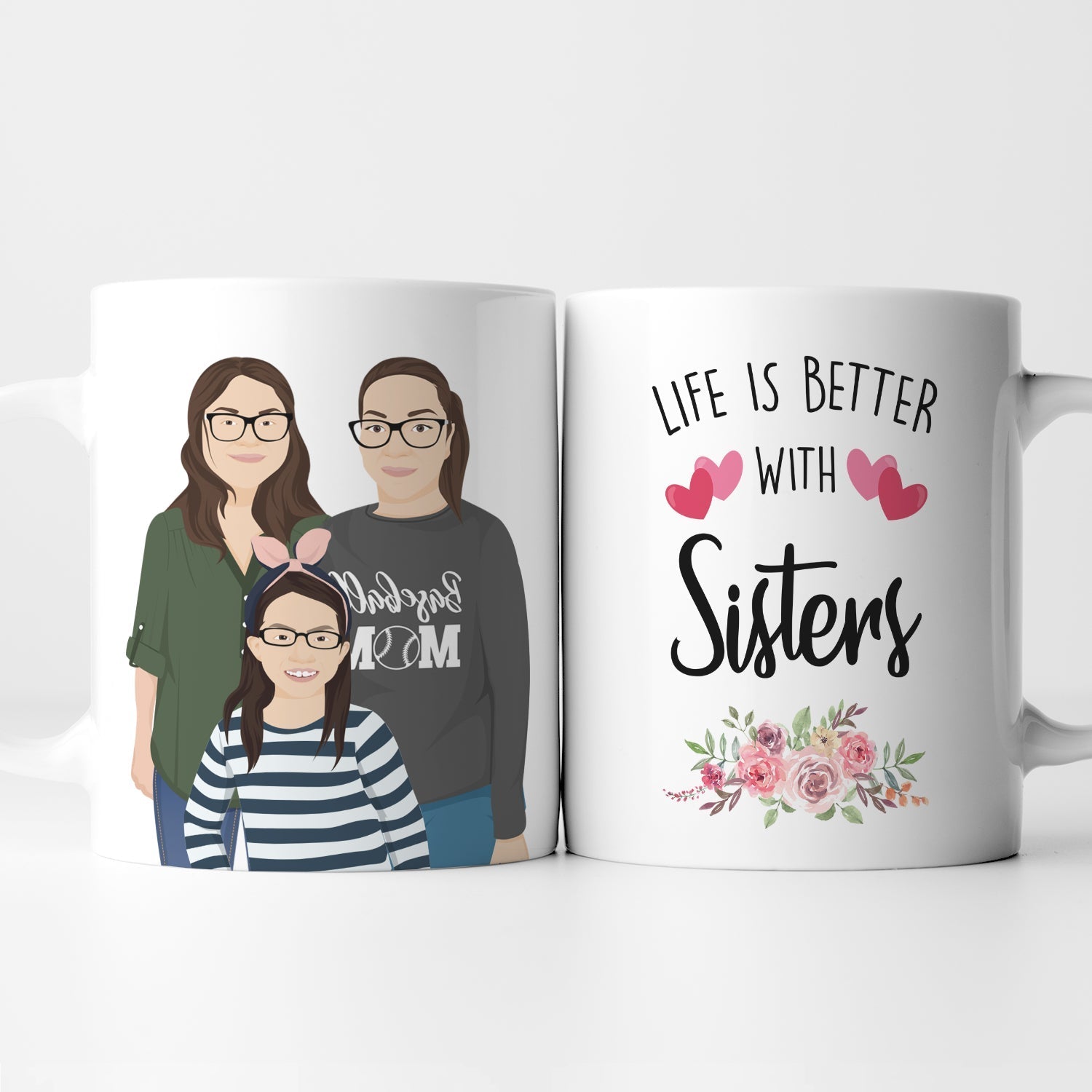 Life is Better with Sisters Mug Personalized - oneofakindcreatives