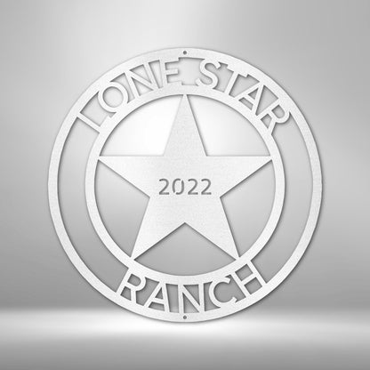 LoneStar 2 Monogram - Steel Sign - oneofakindcreatives