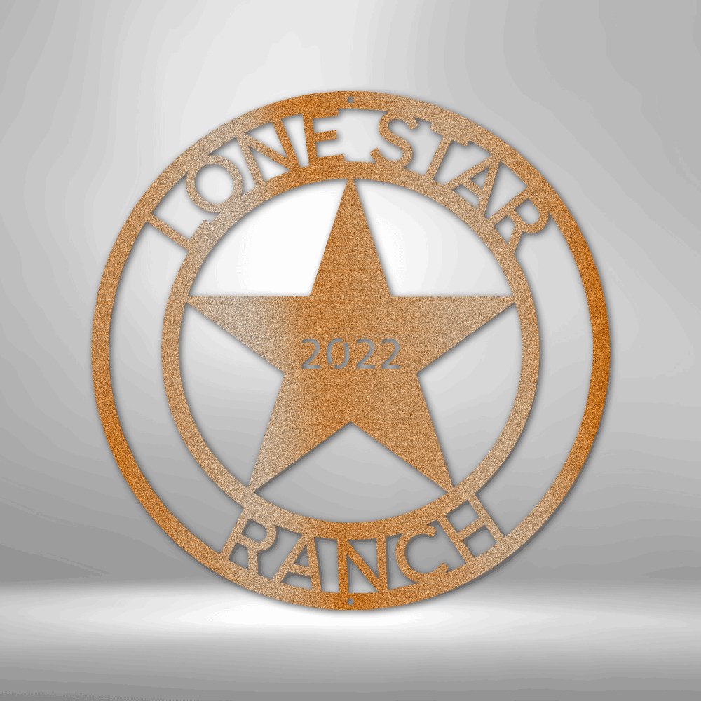 LoneStar 2 Monogram - Steel Sign - oneofakindcreatives