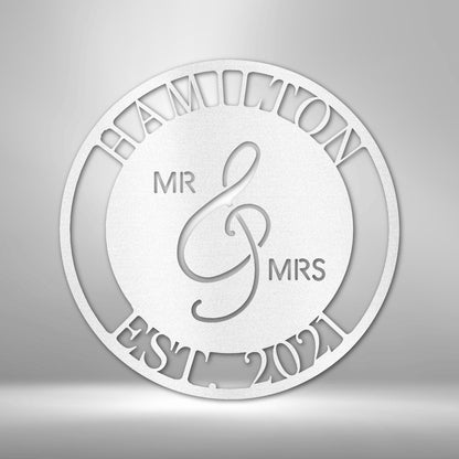 Mr. and Mrs. - Steel Sign - oneofakindcreatives