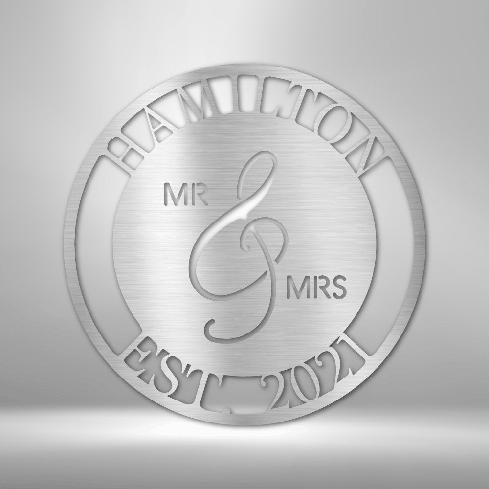 Mr. and Mrs. - Steel Sign - oneofakindcreatives