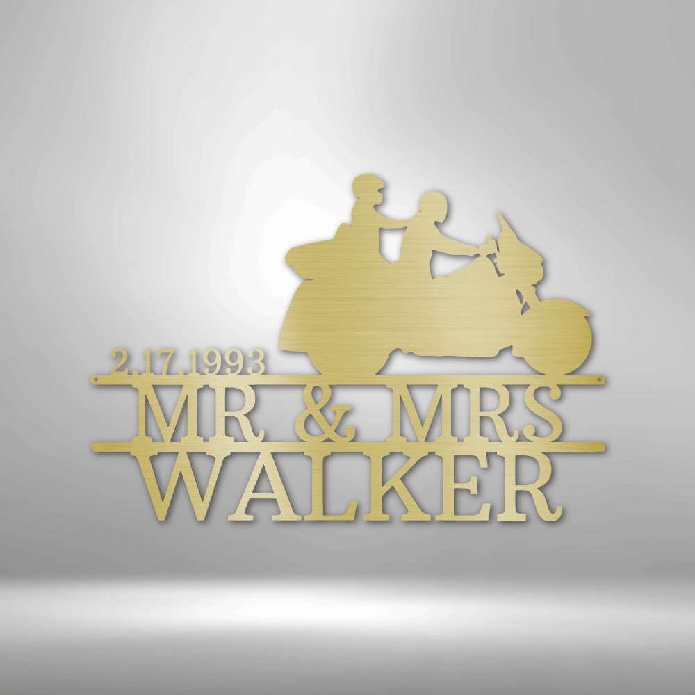 Mr. & Mrs. Motorcycle 6 - Steel Sign - oneofakindcreatives