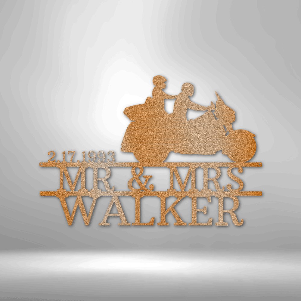 Mr. & Mrs. Motorcycle 6 - Steel Sign - oneofakindcreatives