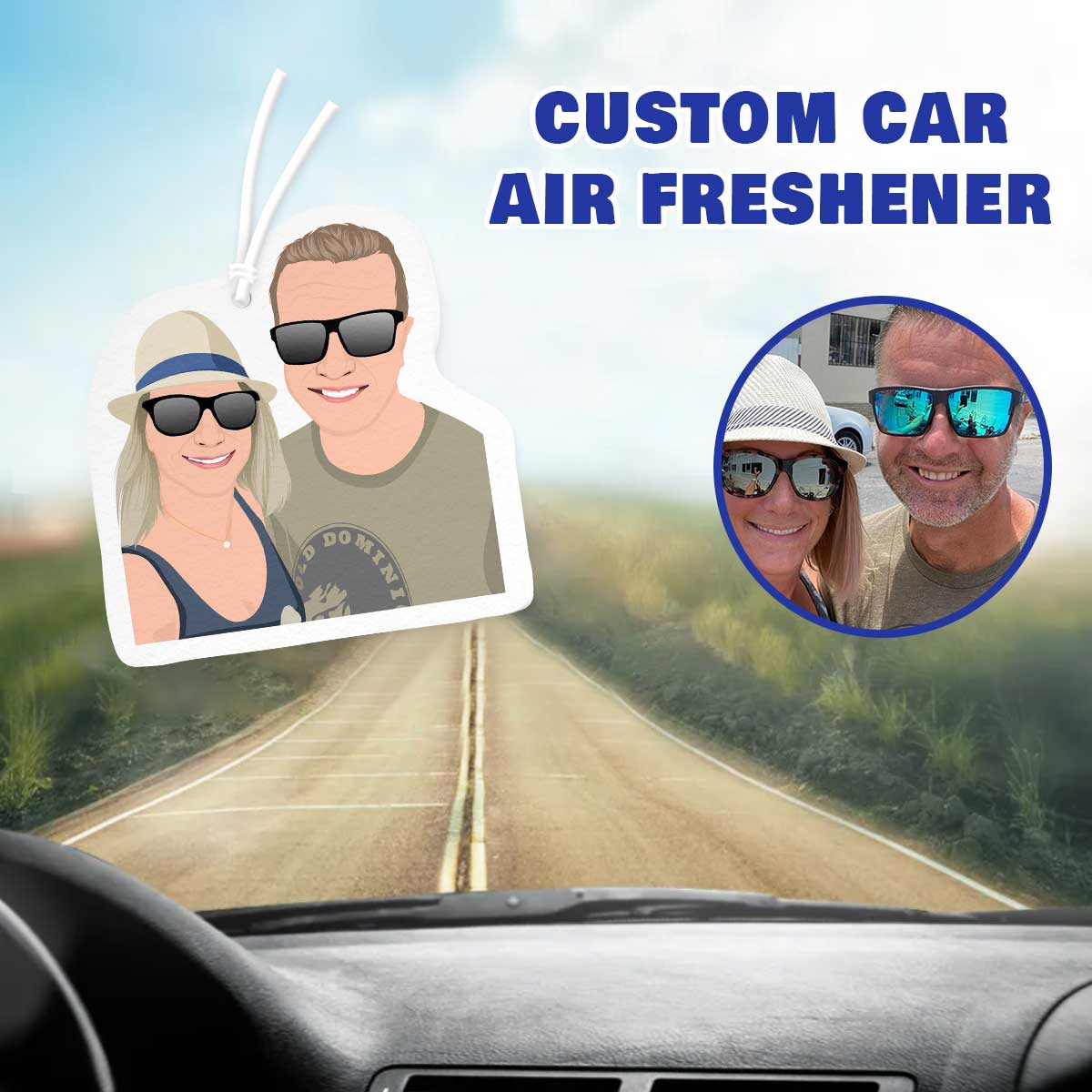 Personalized Couples Portrait Air Freshener - oneofakindcreatives