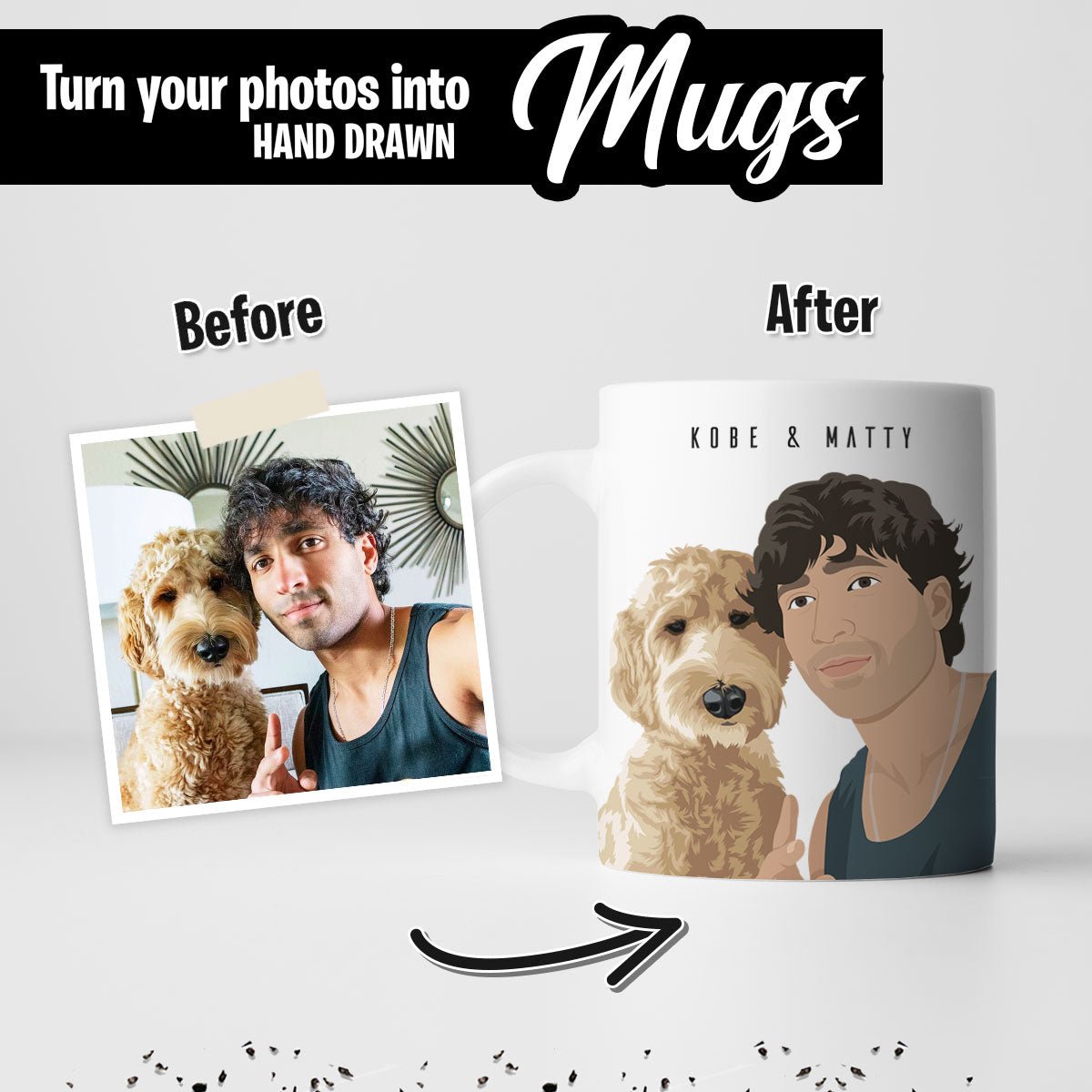 Personalized Dog and Owner Mug - oneofakindcreatives