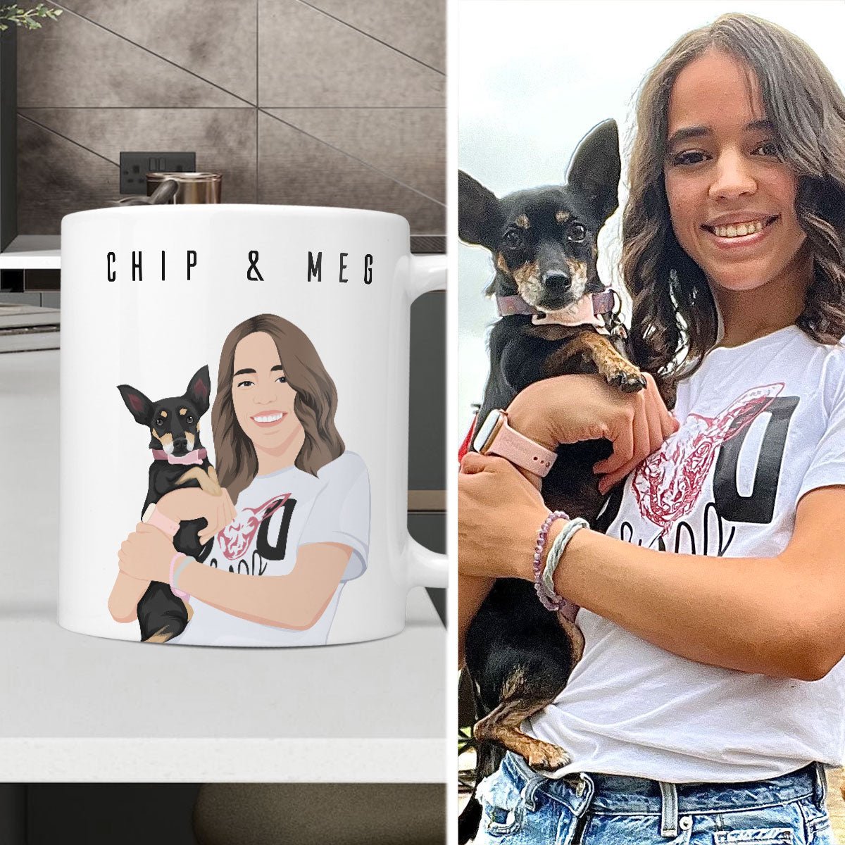 Personalized Dog and Owner Mug - oneofakindcreatives