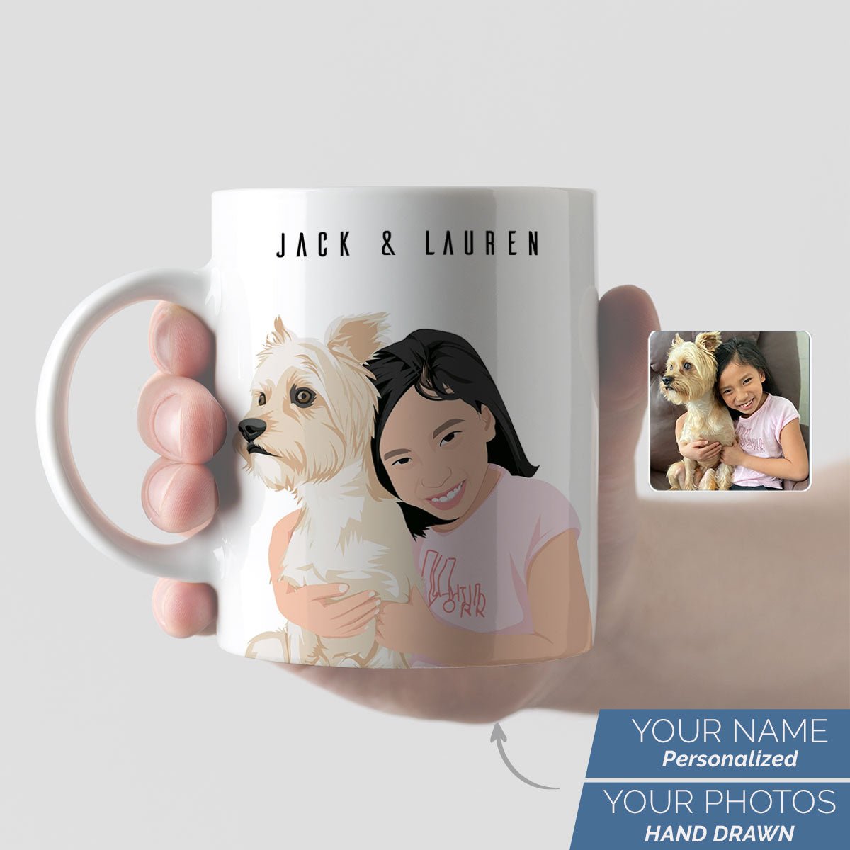 Personalized Dog and Owner Mug - oneofakindcreatives