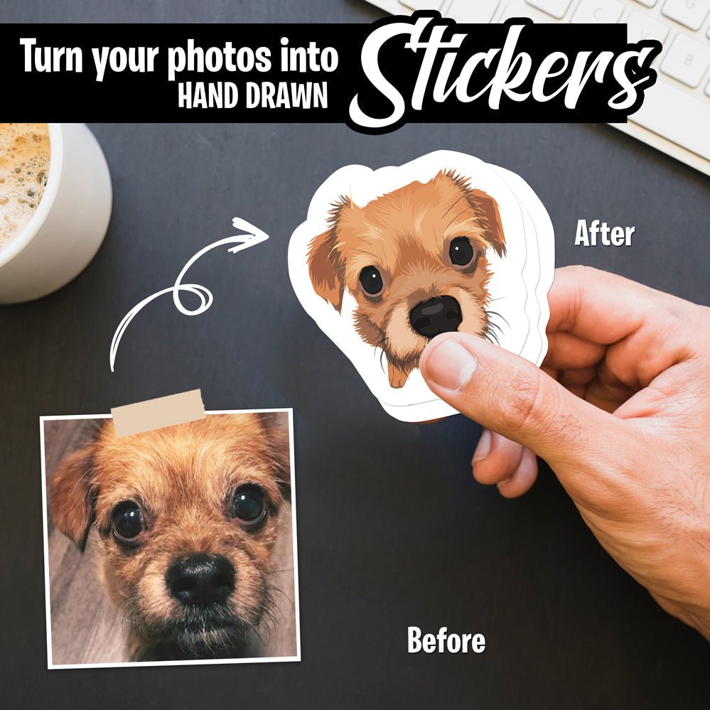 Personalized Dog Face Stickers - oneofakindcreatives