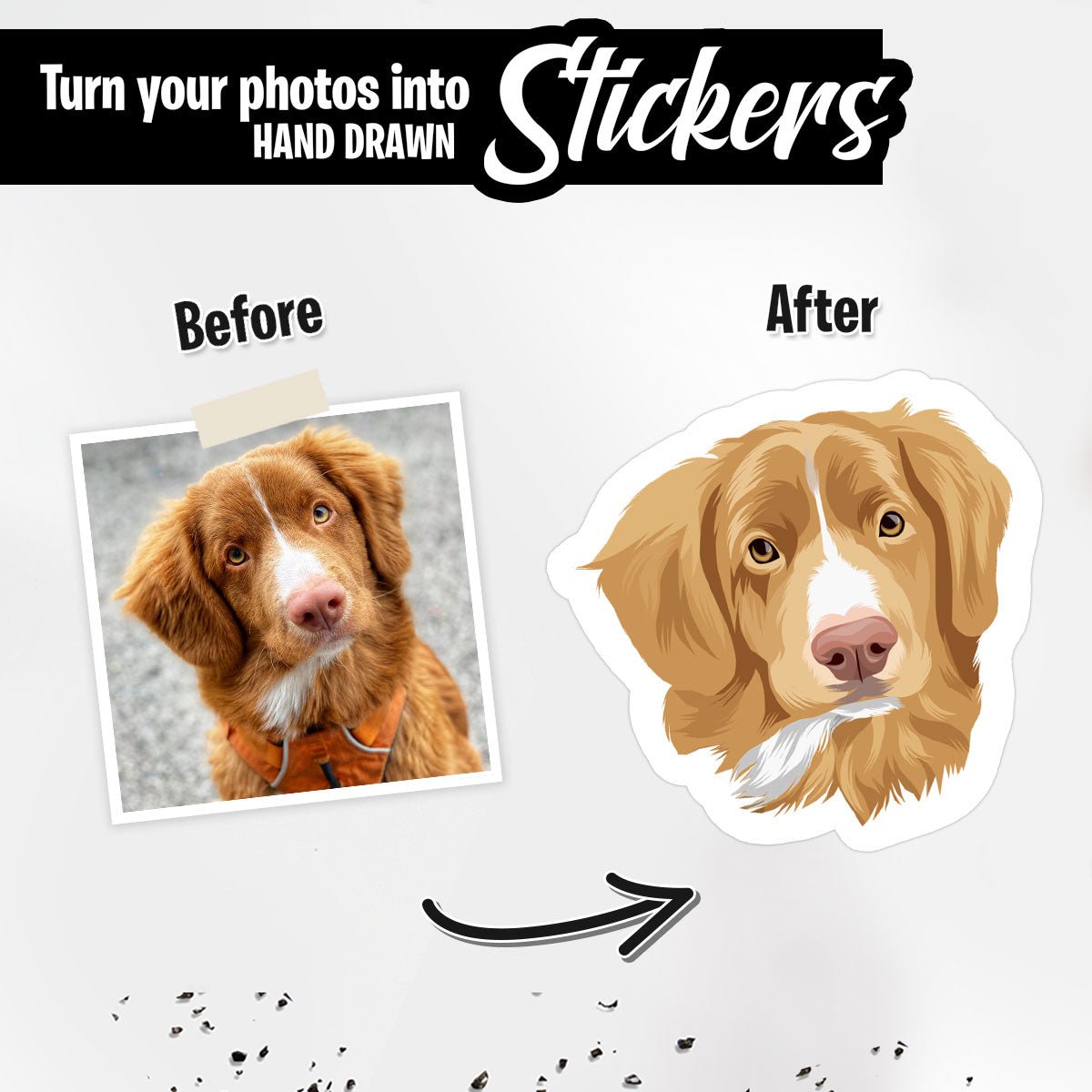 Personalized Dog Face Stickers - oneofakindcreatives